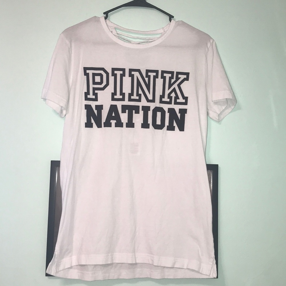 Pink lace up back T-shirt